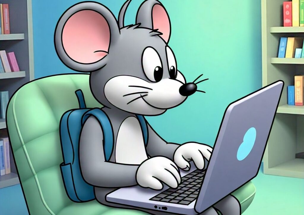 Mouse writing an Article writing for beginners