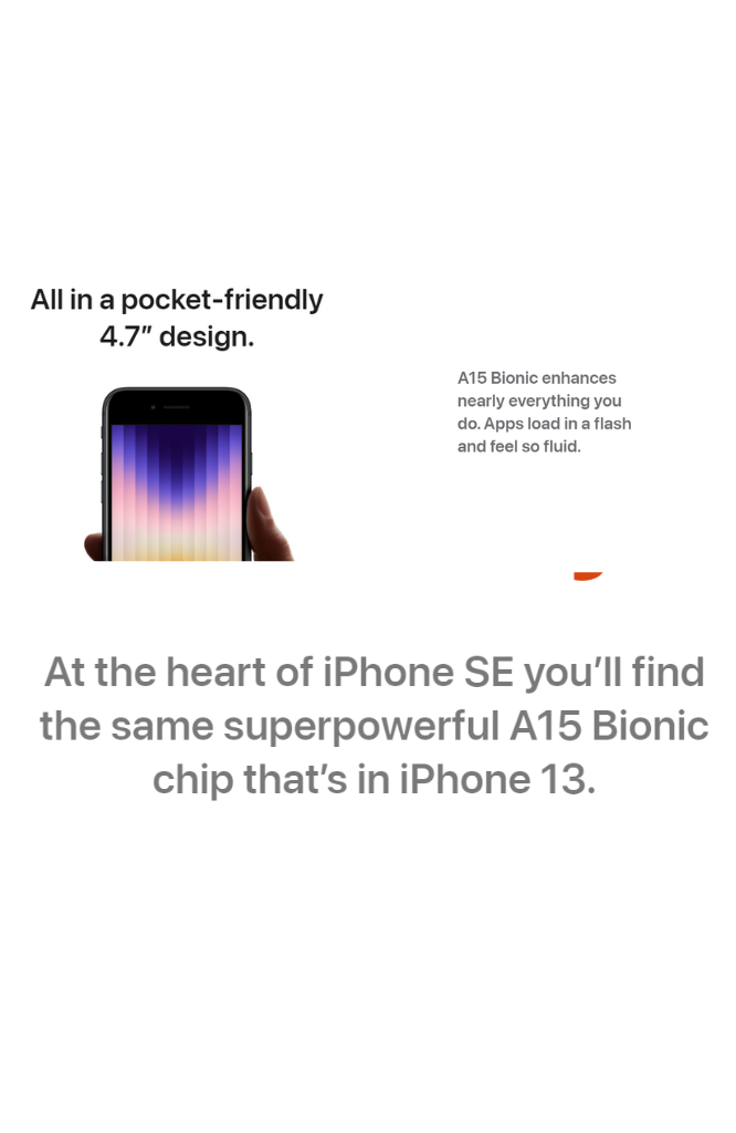 example image of iphone se Product Descriptions for education purpose